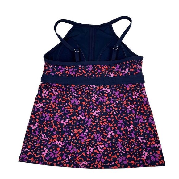 Lands' End Deep Sea Prism Keyhole High Neck Tankini size 6 - Picture 2 of 7